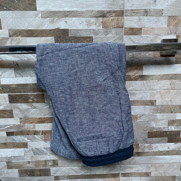 Nwt SUSINA 𝅺cropped slim linen pants with elastic waist and drawstrings Sz SP - Picture 1 of 9